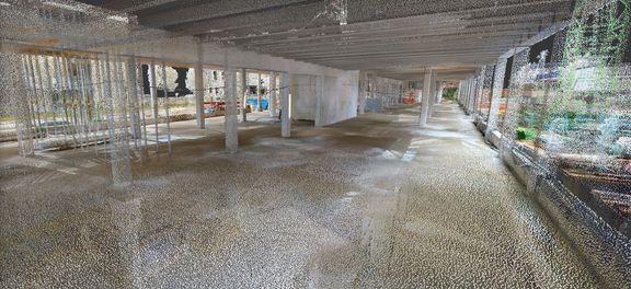 Fig. 5: Laser scanning was used to document both the existing building and the construction progress (Image: PLANplus)