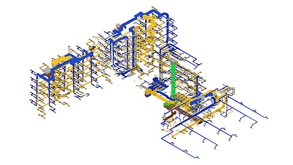 Рис. 2: Система вентиляции профессионально-технической школы бизнеса „Franz Ludwig Gehe“ в изометрии