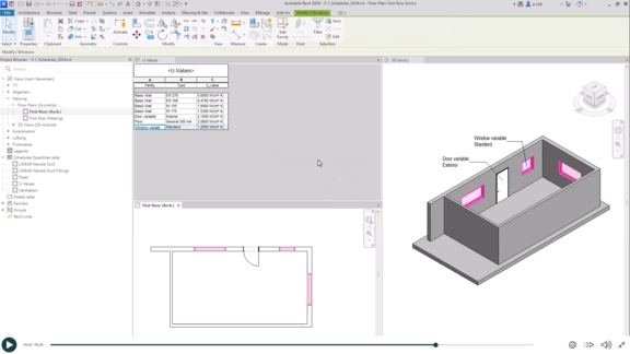 Revit to create component lists based on paremeteric