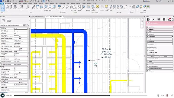 Air duct calculation - Revit and LINEAR - Labeling