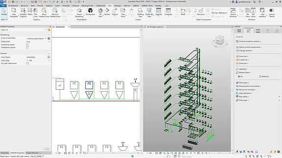 Fig. 4: The automatic generation of schemes impressively demonstrates what is possible if all the data in the project is used.