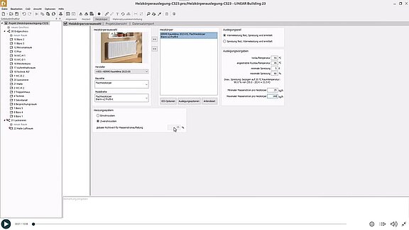 Heizkörperauswahl LINEAR Building