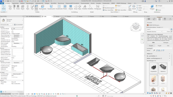LINEAR Whats NEW V25 – Neue neutrale Familien Revit – Badewannen  