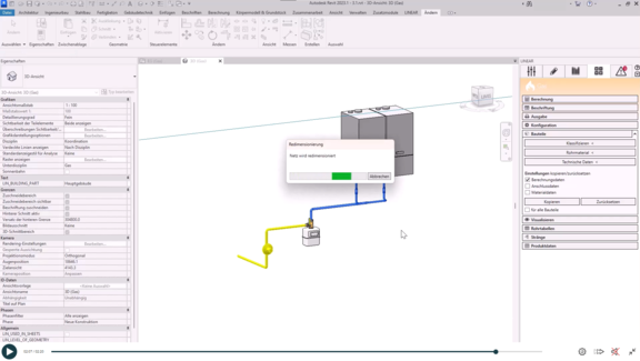 Gasrohrnetzberechnung - Revit - Redimensionieren