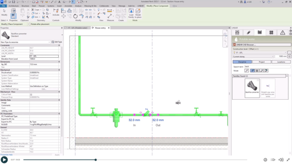 Potable Water construction Autodesk Revit