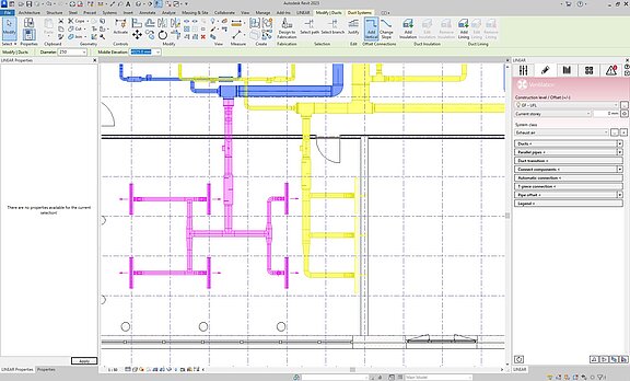 Component selection fpr Ventilation - LINEAR Solutions for Revit   