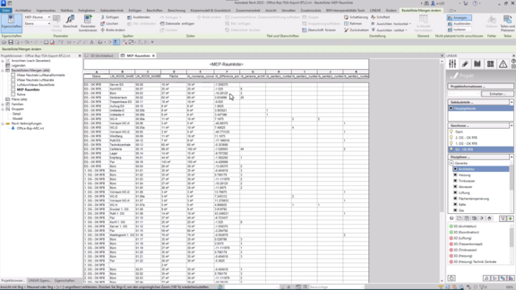 LINEAR Revit Raumbuch