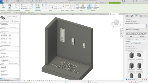 LINEAR Whats NEW V25 – Neutrale Familien Revit – Durchlauferhitzer  