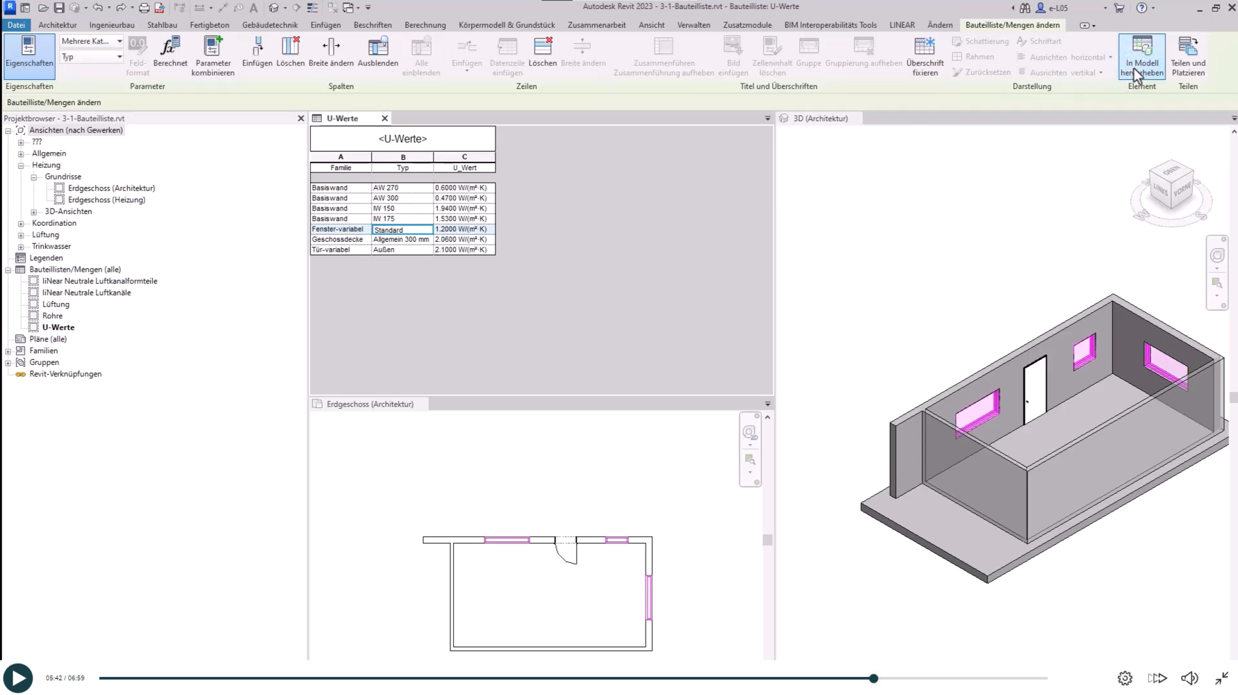 Lairing Rvt Neuer E-Learning Kurs verfügbar: Revit als Datenbank: LINEAR