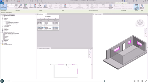 E-Learning Linear - Revit als Datenbank - Bauteillisten