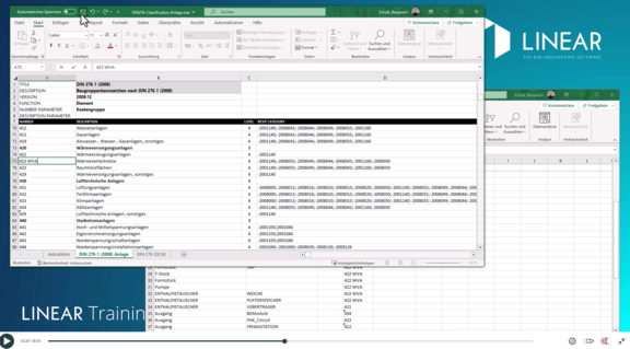 Anpassung der Klassifizierung in LINEAR für Autodesk Revit