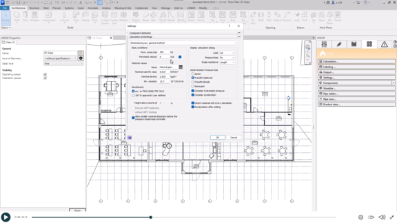 Gas pipe network calculation - Revit - Configuration