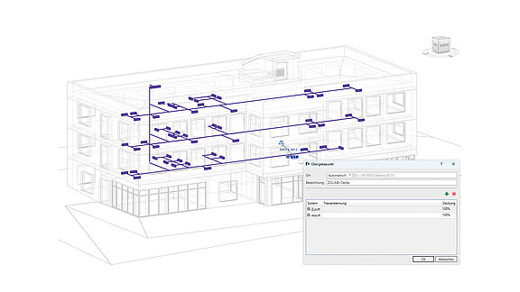 Abbildung 4: Trassenkonzept für eine Bürolüftung