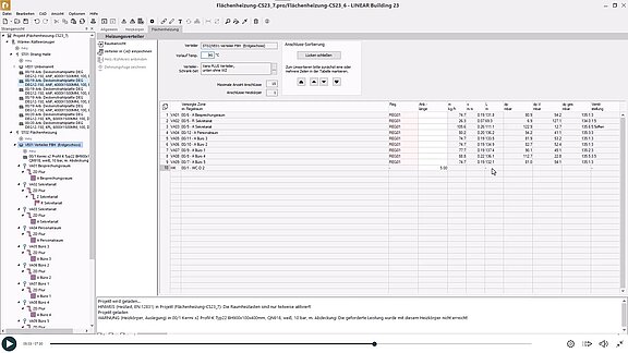 E-Learning LINEAR: Flächenheizung - Strangansicht