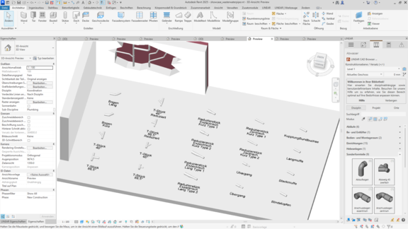LINEAR Whats NEW V25 – Neutrale Familien Revit – Abwasser Formteile 2  