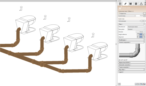 Connect components waste water