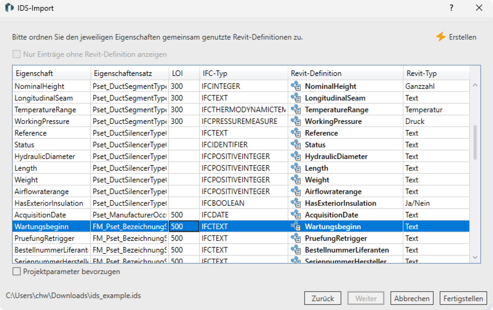 Ids Workflow IDS Workflow in den LINEAR Solutions für Revit: LINEAR