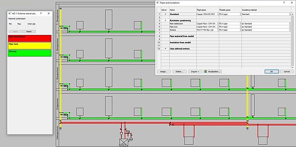 pipe assignemnt in different pipe sections - LINEAR Solutions 