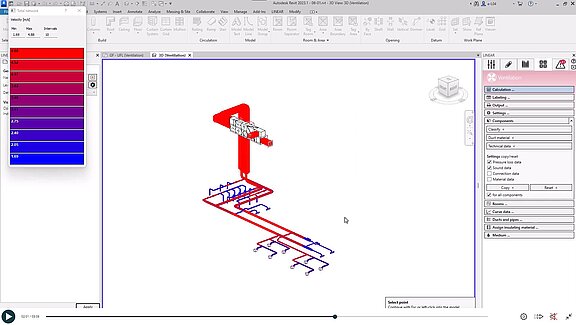 Air duct calculation - Revit and LINEAR - Visualization