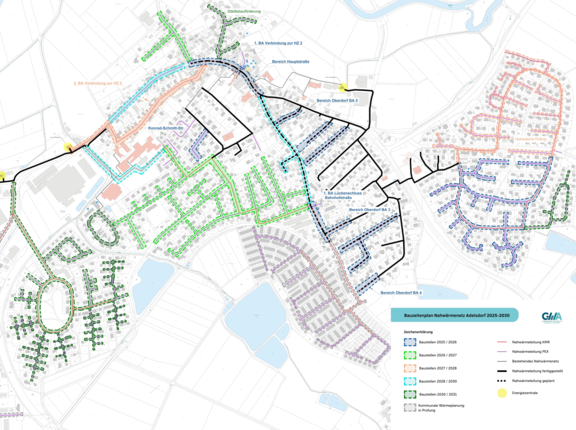 Figure 10: Construction schedule for the Adelsdorf municipal local heating network 2025 to 2030 (source: Gemeindewerke Adelsdorf)