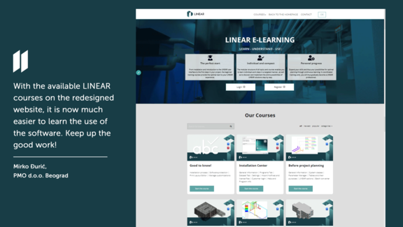 Fig. 5: The comprehensive e-learning courses are available to our customers free of charge and provide training in the use of the software