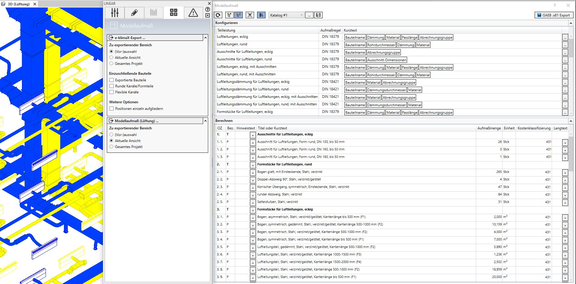 LINEAR Dialog for quantity take-off 