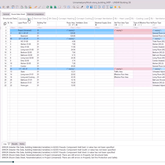 Room data Sheet Module