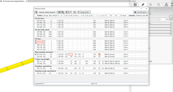 Using the e-KlimaX export, you can easily export your ventilation design for manufacturing. 