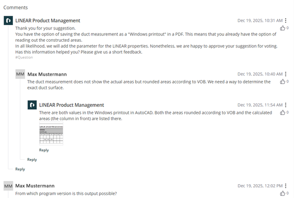 Figure 1: Screenshot of the Comments dialog box