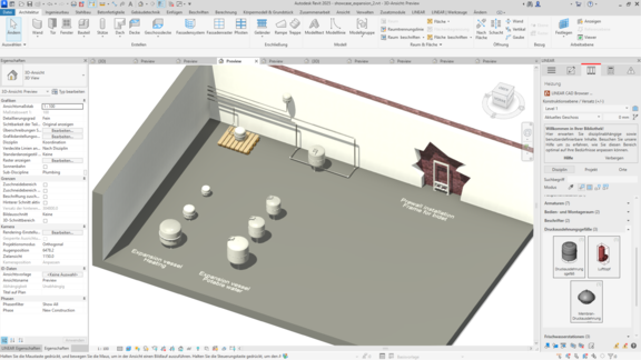 LINEAR Whats NEW V25 – Neutrale Familien Revit – Ausdehnungsgefäße  
