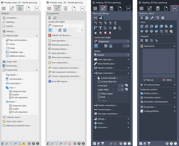 Fig. 8-11: All functions now have new icons and the control board remains well organized at all times thanks to the rearrangement of the tabs and sub-tabs.