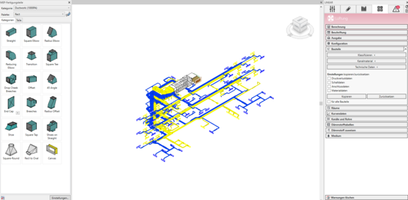 Berechnung von Lüftungsnetzen mit Revit Fabrication Bauteilen