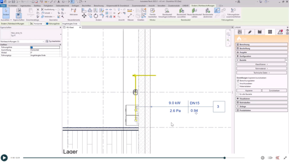 Gasrohrnetzberechnung - Revit - Beschriftung