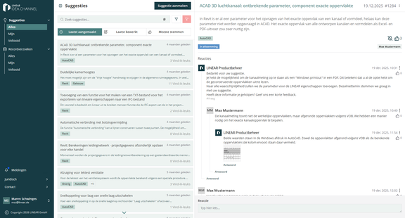 Afbeelding 2: Screenshot van de nieuwe interface van Idea Channel