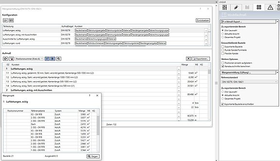 Aufmaß nach VOB - Materialermittlung - LINEAR SOolutions für Revit 