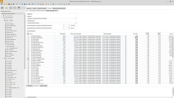 LINEAR Whats NEW V25 – Neue Luftmengenermittlung zentral in LINEAR Building