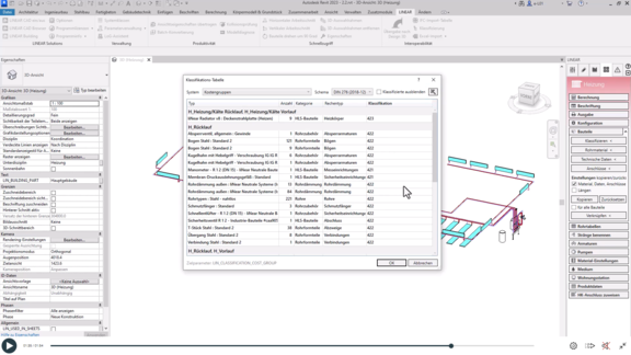 Klassifizierung nach Kostengruppen mit LINEAR für Autodesl Revit 