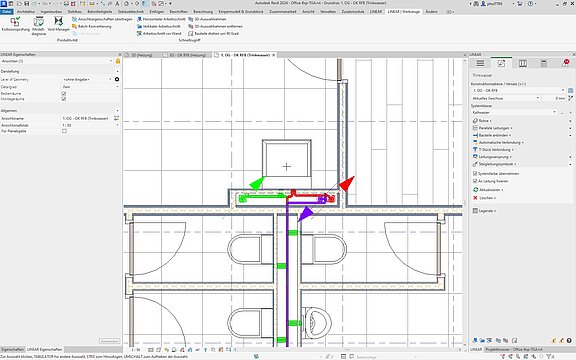 Automatische stootbordsymbolen in de plattegrond in Revit 