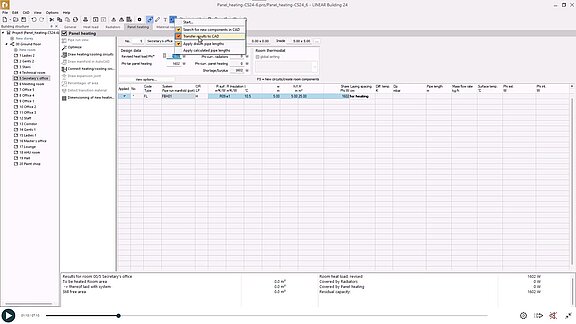 LINEAR E-Learning: Panel heating - CAD transfer