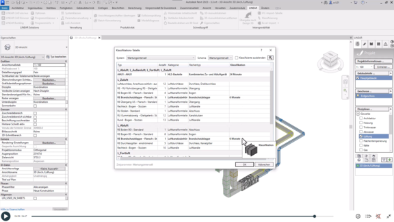 Eigene Klassifizierungen erstellen mit LINEAR für Autodesk Revit 