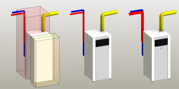 geometrische Darstellungen eines Heizkessels