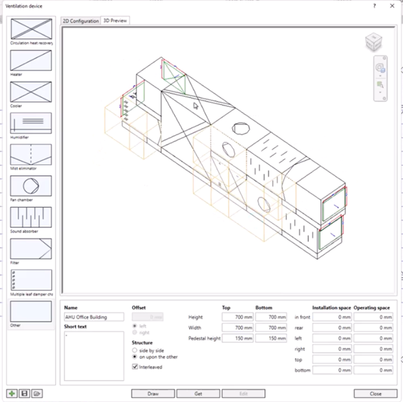  LINEAR luchtbehandelingskast configurator