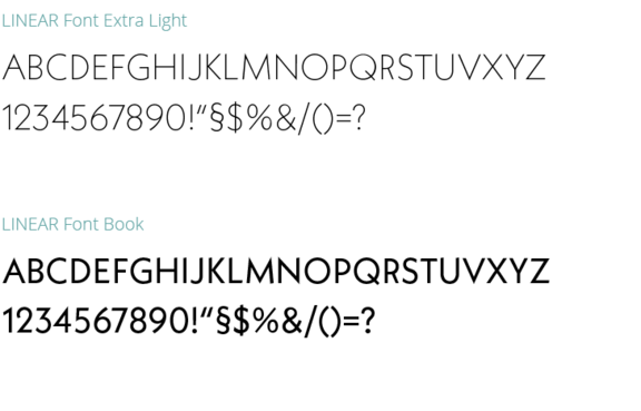 LINEAR Hausschrift: LINEAR Font