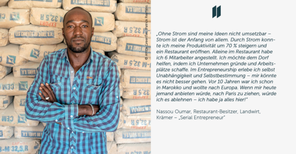 Nassou Oumar, Restaurant-Besitzer, Landwirt,  Krämer – „Serial Entrepreneur”