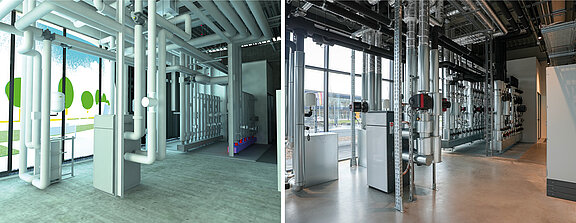 Voor-en-na-vergelijking van het verwarmingssysteem