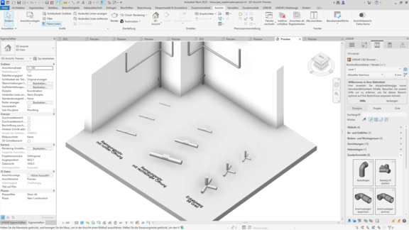 LINEAR Whats NEW V25 – Neutrale Familien Revit – Abwasser Formteile   
