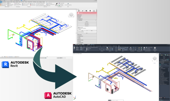 Construction design in AutoCAD based on a Revit model