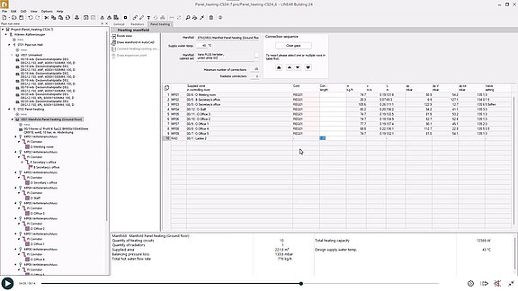 LINEAR E-Learning: Panel heating - pipe run view 