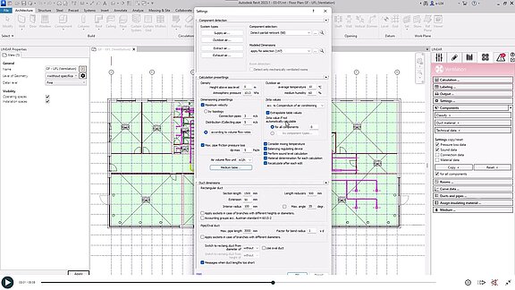 Air duct calculation - Revit and LINEAR - Configuration