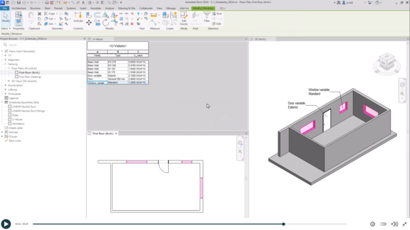 Revit om componentlijsten te maken op basis van paremeteric